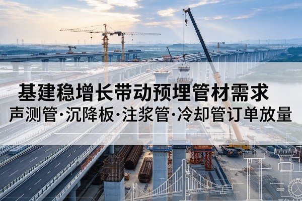 万柏林基建稳增长带动预埋监测管材需求，声测管、沉降板、注浆管订单持续放量